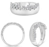 ESTATE .41CT DIAMOND 14KT WHITE GOLD ROUND CLUSTER MATTE & SHINY FLORAL FUN RING