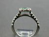 ESTATE .87CT DIAMOND & AAA EMERALD 14KT WHITE GOLD CLASSIC ROUND FLOWER FUN RING