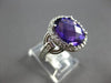 4.88CT DIAMOND & AAA AMETHYST 14KT WHITE GOLD OVAL & ROUND HALO ENGAGEMENT RING