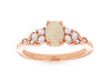 ESTATE .75CT DIAMOND & AAA OPAL 14KT ROSE GOLD 3D OVAL & ROUND FUN PROMISE RING