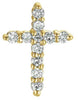 .28CT DIAMOND 14KT YELLOW GOLD CLASSIC ROUND SHARED PRONG CROSS FLOATING PENDANT