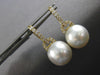 .44CT DIAMOND & AAA SOUTH SEA PEARL 18KT YELLOW GOLD 3D HUGGIE HANGING EARRINGS