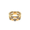 ESTATE .17 DIAMOND 18KT YELLOW GOLD 3D CLASSIC MULTI SQUARE DOUBLE BAND FUN RING