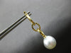 LARGE .81CT DIAMOND & AAA SOUTH SEA PEARL 18KT YELLOW GOLD 3D HANGING EARRINGS