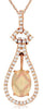 1.12CT DIAMOND & AAA OPAL 14KT ROSE GOLD OVAL & ROUND TEAR DROP FLOATING PENDANT