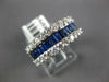 WIDE 2.25CT DIAMOND & AAA SAPPHIRE 18K WHITE GOLD SEMI ETERNITY ANNIVERSARY RING