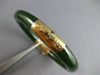 ANTIQUE LARGE HANDCRAFTED AAA JADE 14KT YELLOW GOLD CUFF BANGLE BRACELET #27685