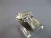 LARGE .37CT DIAMOND 14KT WHITE GOLD 3D MATTE & SHINY CRISS CROSS FUN MENS RING