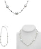 ESTATE AAA SOUTH SEA PEARL 18KT WHITE GOLD 3D BY THE YARD LARIAT LOVE NECKLACE