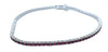 ESTATE 2.42CT AAA RUBY 18KT WHITE GOLD 3D CLASSIC ROUND TENNIS BRACELET