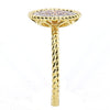 ESTATE .27CT WHITE & PINK DIAMOND 14K TRI COLOR GOLD 3D PAVE OVAL ROPE LOVE RING