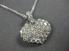 ESTATE 1.37CT DIAMOND 14KT WHITE GOLD 3D HEART SHAPE PUFF LOVE FLOATING PENDANT