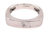 ESTATE .06CT DIAMOND 18KT WHITE GOLD 3D SOLITAIRE MATTE & SHINY ETOILE FUN RING