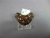 ESTATE 1.82CT WHITE & ORANGE DIAMOND 18KT ROSE GOLD MULTI ROW V SHAPE MOON RING