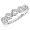 ESTATE .74CT DIAMOND 18KT WHITE GOLD CLASSIC MULTI FLOWER SEMI ETRNITY LOVE RING