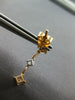 .85CT WHITE & PINK DIAMOND 18KT ROSE GOLD 3D ROUND & PRINCESS HANGING EARRINGS