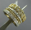 1.52CT DIAMOND 14KT 2 TONE GOLD 3D MULTI ROW LOVE KNOT BEADED STACKABLE FUN RING