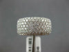WIDE 1.85CT DIAMOND 14K WHITE GOLD ROUND MULTI ROW PAVE CLASSIC ANNIVERSARY RING