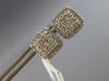 ESTATE .75CT DIAMOND 14KT WHITE GOLD CLASSIC CLUSTER SQUARE HALO STUD EARRINGS