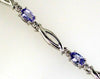 1.80CT DIAMOND & AAA TANZANITE 14KT WHITE GOLD 3D OVAL & ROUND TENNIS BRACELET