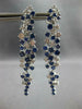 EXTRA LARGE 3.54CT DIAMOND & AAA SAPPHIRE 18KT WHITE GOLD 3D CHANDELIER EARRINGS
