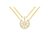 .50CT DIAMOND 14KT YELLOW GOLD ROUND SNOWFLAKE LUCKY HORSESHOE FUN LOVE NECKLACE