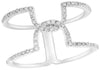 ESTATE .27CT DIAMOND 14KT WHITE GOLD 3D CLASSIC CRISS CROSS LOVE H FUN RING