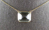 LARGE 6.06CT AAA GREEN AMETHYST 14KT YELLOW GOLD EMERALD CUT SOLITAIRE NECKLACE