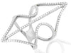 ESTATE LARGE .70CT DIAMOND 18KT WHITE GOLD 3D CLASSIC DOUBLE ANCHOR BAR FUN RING