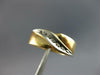 ESTATE .10CT DIAMOND 14KT 2 TONE GOLD CLASSIC FILIGREE DIAGONAL CRISS CROSS RING