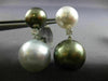ESTATE LARGE .28CT AAA TAHITIAN & SOUTH SEA PEARL 18KT WHITE GOLD LOVE EARRINGS