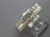 .55CT DIAMOND 18KT WHITE GOLD 3D ROUND & BAGUETTE 3 ROW WEDDING ANNIVERSARY RING