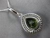 3.33CT DIAMOND & AAA PERIDOT 14KT WHITE GOLD PEAR SHAPE & ROUND FLOATING PENDANT