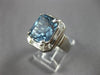 6.60CT DIAMOND & AAA AQUAMARINE 14KT WHITE GOLD 3D SQUARE HALO ENGAGEMENT RING