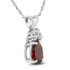 .53CT DIAMOND & AAA GARNET 14KT WHITE GOLD PEAR SHAPE & ROUND FLOATING PENDANT
