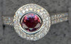 LARGE .82CT DIAMOND & AAA PINK TOURMALINE 18K WHITE GOLD CLASSIC ENGAGEMENT RING