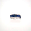 WIDE 1.36CT DIAMOND & AAA SAPPHIRE 18KT WHITE GOLD 3D MULTI ROW ANNIVERSARY RING