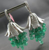 EXTRA LARGE 25.71CT DIAMOND & AAA EMERALD 18KT WHITE GOLD 3D CHANDELIER EARRINGS