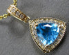 1.05CT DIAMOND & AAA BLUE TOPAZ 14K WHITE GOLD TRILLION & ROUND HALO FUN PENDANT