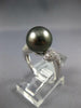 .26CT DIAMOND & AAA TAHITIAN PEARL 14K WHITE GOLD CLASSIC DOUBLE HEART LOVE RING