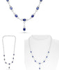 8.92CT DIAMOND & AAA SAPPHIRE 14KT WHITE GOLD 3D OVAL & ROUND HALO LOVE NECKLACE