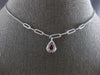 LONG .60CT DIAMOND & AAA RUBY 14KT WHITE GOLD PEAR SHAPE & ROUND LARIAT NECKLACE