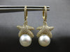 LARGE 1.14CT DIAMOND & AAA SOUTH SEA PEARL 14K YELLOW GOLD STARFISH FUN EARRINGS