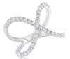 .71CT DIAMOND 14KT WHITE GOLD 3D CLAASSIC DOUBLE HEART CRISS CROSS INFINITY RING