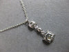 ESTATE .32CT DIAMOND 14KT WHITE GOLD 3D CLUSTER FLOWER CLASSIC FLOATING PENDANT
