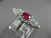 ANTIQUE MASSIVE 2.85CT OLD MINE DIAMOND & AAA RUBY PLATINUM COCKTAIL RING #23774