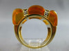 ESTATE LARGE 20.10CT DIAMOND & AAA CITRINE 18K YELLOW GOLD MULTI ROW RING #27513