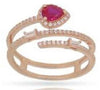 .58CT DIAMOND & AAA RUBY 14K ROSE GOLD 3D PEAR SHAPE ROUND & BAGUETTE SNAKE RING