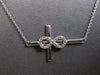 ESTATE .13CT DIAMOND 14KT WHITE GOLD 3D CLASSIC INFINITY CROSS FUN NECKLACE