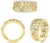 ESTATE WIDE .80CT DIAMOND 14KT YELLOW GOLD ROUND FLORAL SEMI MOON FILIGREE RING